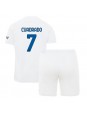 Inter Milan Juan Cuadrado #7 Venkovní dres pro děti 2023-24 Krátký Rukáv (+ trenýrky)